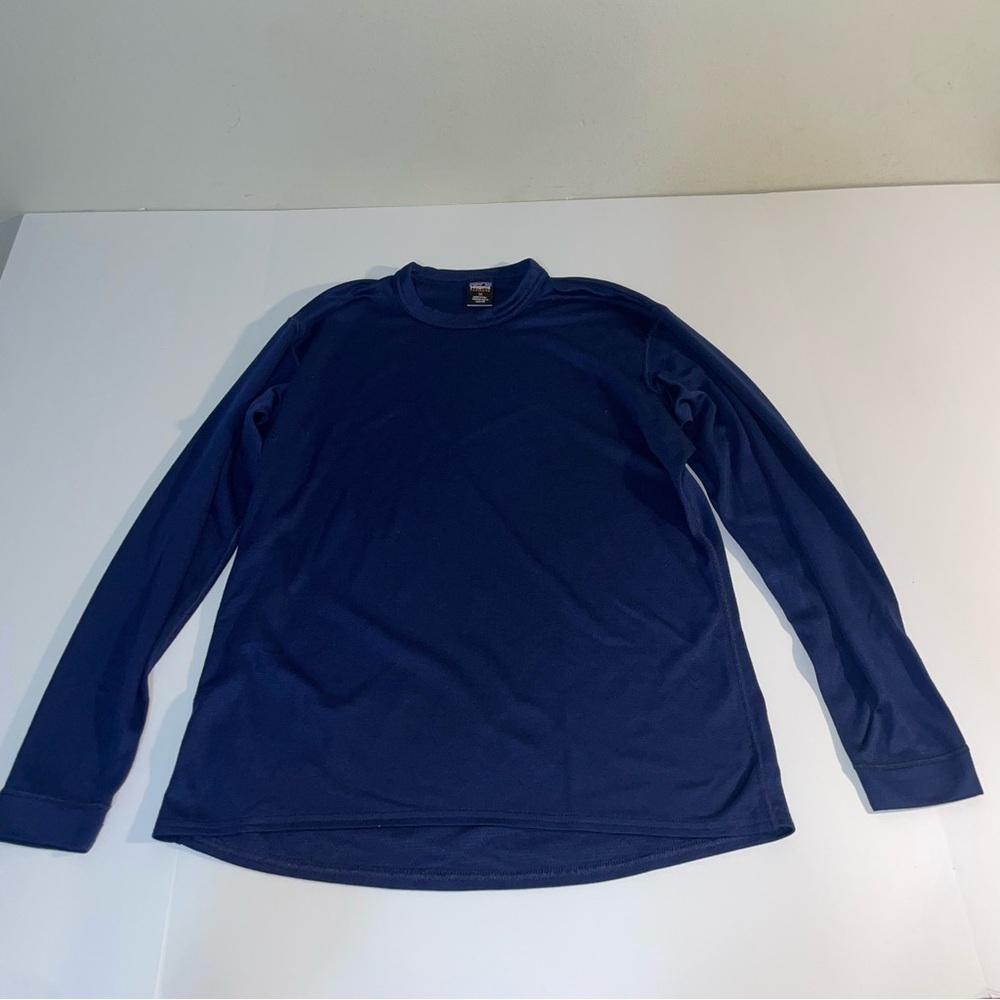 Patagonia Capilene Shirt Mens Medium Blue Long‎ Sleeve Base Layer Performance